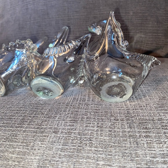 3 Vtg Hand Blown Glass Swan bowls/dishes/figures - Picture 4 of 8